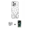 MARSİLYAN™- iPhone 16 Pro Max Kılıf Yörünge Işık Prime - Siyah 360 Mat Full Body Arka Koruyucu + Pers Alüminyum Kamera Lens - GS