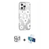 MARSİLYAN™- iPhone 16 Pro Max Kılıf Yörünge Işık Prime - Siyah 3D Antistatik Cam Ekran Koruyucu + Pers Alüminyum Kamera Lens - GS