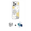 MARSİLYAN™- iPhone 16 Pro Max Kılıf Yörünge Işık Prime - Siyah 3D Antistatik Cam Ekran Koruyucu + Pers Alüminyum Kamera Lens - GS