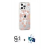 MARSİLYAN™- iPhone 16 Pro Max Kılıf Yörünge Işık Prime - Siyah 3D Antistatik Cam Ekran Koruyucu + Pers Alüminyum Kamera Lens - GS