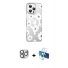 MARSİLYAN™- iPhone 16 Pro Max Kılıf Yörünge Işık Prime - Siyah 3D Antistatik Cam Ekran Koruyucu + Pers Alüminyum Kamera Lens - GI