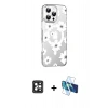 MARSİLYAN™- iPhone 16 Pro Max Kılıf Yörünge Işık Prime - Siyah 3D Antistatik Cam Ekran Koruyucu + PVD Metal Kamera Lens - SH