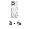 MARSİLYAN™- iPhone 16 Pro Max Kılıf Yörünge Işık Prime - Siyah 3D Antistatik Cam Ekran Koruyucu + PVD Metal Kamera Lens - GS