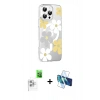 MARSİLYAN™- iPhone 16 Pro Max Kılıf Yörünge Işık Prime - Siyah 3D Antistatik Cam Ekran Koruyucu + Raze Metal Kamera Lens - BZ