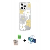 MARSİLYAN™- iPhone 16 Pro Max Kılıf Yörünge Işık Prime - Siyah 3D Antistatik Cam Ekran Koruyucu + Raze Metal Kamera Lens - NLGY