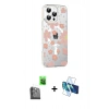 MARSİLYAN™- iPhone 16 Pro Max Kılıf Yörünge Işık Prime - Siyah 3D Antistatik Cam Ekran Koruyucu + Raze Metal Kamera Lens - SH