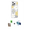 MARSİLYAN™- iPhone 16 Pro Max Kılıf Yörünge Işık Prime - Siyah 3D Antistatik Cam Ekran Koruyucu + Raze Metal Kamera Lens - CLTM