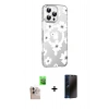 MARSİLYAN™- iPhone 16 Pro Max Kılıf Yörünge Işık Prime - Siyah 3D Antistatik Hayalet Cam Ekran Koruyucu + Raze Metal Kamera Lens - NLGY