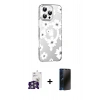 MARSİLYAN™- iPhone 16 Pro Max Kılıf Yörünge Işık Prime - Siyah 3D Antistatik Hayalet Cam Ekran Koruyucu + Bilvis Titan Kamera Lens - GS