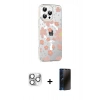 MARSİLYAN™- iPhone 16 Pro Max Kılıf Yörünge Işık Prime - Siyah 3D Antistatik Hayalet Cam Ekran Koruyucu + Pers Alüminyum Kamera Lens - GS