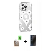 MARSİLYAN™- iPhone 16 Pro Max Kılıf Yörünge Işık Prime - Siyah 3D Antistatik Hayalet Cam Ekran Koruyucu + Raze Metal Kamera Lens - CLTM