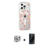 MARSİLYAN™- iPhone 16 Pro Max Kılıf Yörünge Işık Prime - Siyah 3D Antistatik Hayalet Cam Ekran Koruyucu + Pers Alüminyum Kamera Lens - GI