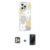 MARSİLYAN™- iPhone 16 Pro Max Kılıf Yörünge Işık Prime - Siyah 3D Antistatik Hayalet Cam Ekran Koruyucu + PVD Metal Kamera Lens - GD