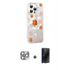 MARSİLYAN™- iPhone 16 Pro Max Kılıf Yörünge Işık Prime - Siyah 3D Antistatik Hayalet Cam Ekran Koruyucu + Pers Alüminyum Kamera Lens - GI