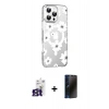 MARSİLYAN™- iPhone 16 Pro Max Kılıf Yörünge Işık Prime - Siyah 3D Antistatik Hayalet Cam Ekran Koruyucu + Bilvis Titan Kamera Lens - TMGI