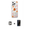 MARSİLYAN™- iPhone 16 Pro Max Kılıf Yörünge Işık Prime - Siyah 3D Antistatik Hayalet Cam Ekran Koruyucu + PVD Metal Kamera Lens - GD