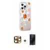 MARSİLYAN™- iPhone 16 Pro Max Kılıf Yörünge Işık Prime - Siyah 3D Antistatik Hayalet Cam Ekran Koruyucu + Pers Alüminyum Kamera Lens - CLTM