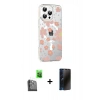 MARSİLYAN™- iPhone 16 Pro Max Kılıf Yörünge Işık Prime - Siyah 3D Antistatik Hayalet Cam Ekran Koruyucu + Raze Metal Kamera Lens - SH