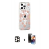 MARSİLYAN™- iPhone 16 Pro Max Kılıf Yörünge Işık Prime - Siyah 3D Antistatik Mat Seramik Nano Ekran Koruyucu + PVD Metal Kamera Lens - GD