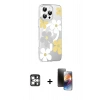 MARSİLYAN™- iPhone 16 Pro Max Kılıf Yörünge Işık Prime - Siyah 3D Antistatik Mat Seramik Nano Ekran Koruyucu + Gümüş PVD Metal Kamera Lens