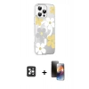 MARSİLYAN™- iPhone 16 Pro Max Kılıf Yörünge Işık Prime - Siyah 3D Antistatik Mat Seramik Nano Ekran Koruyucu + Siyah PVD Metal Kamera Lens