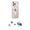 MARSİLYAN™- iPhone 16 Pro Max Kılıf Yörünge Işık Prime - Siyah 3D Antistatik Seramik Nano Ekran Koruyucu + Beyaz Raze Metal Kamera Lens