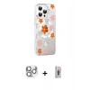 MARSİLYAN™- iPhone 16 Pro Max Kılıf Yörünge Işık Prime - Siyah Bilvis 3D Cam Ekran Koruyucu + Gümüş Pers Alüminyum Kamera Lens