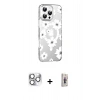 MARSİLYAN™- iPhone 16 Pro Max Kılıf Yörünge Işık Prime - Siyah Bilvis 3D Cam Ekran Koruyucu + Gümüş Pers Alüminyum Kamera Lens