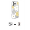 MARSİLYAN™- iPhone 16 Pro Max Kılıf Yörünge Işık Prime - Siyah Bilvis 3D Cam Ekran Koruyucu + Gümüş Pers Alüminyum Kamera Lens