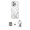 MARSİLYAN™- iPhone 16 Pro Max Kılıf Yörünge Işık Prime - Siyah Bilvis 3X AR Hayalet Cam Ekran Koruyucu + PVD Metal Kamera Lens - GD
