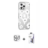 MARSİLYAN™- iPhone 16 Pro Max Kılıf Yörünge Işık Prime - Siyah Bilvis 3X AR Hayalet Cam Ekran Koruyucu + Pers Alüminyum Kamera Lens - GS