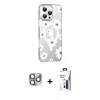 MARSİLYAN™- iPhone 16 Pro Max Kılıf Yörünge Işık Prime - Siyah Bilvis 3X AR Hayalet Cam Ekran Koruyucu + Pers Alüminyum Kamera Lens - GI