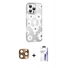 MARSİLYAN™- iPhone 16 Pro Max Kılıf Yörünge Işık Prime - Siyah Bilvis 3X AR HD Cam Ekran Koruyucu + Pers Alüminyum Kamera Lens - CLTM