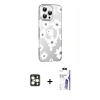 MARSİLYAN™- iPhone 16 Pro Max Kılıf Yörünge Işık Prime - Siyah Bilvis 3X AR HD Cam Ekran Koruyucu + PVD Metal Kamera Lens - GD