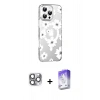 MARSİLYAN™- iPhone 16 Pro Max Kılıf Yörünge Işık Prime - Siyah Bilvis 5in1 3D Magic Cam Ekran Koruyucu + Pers Alüminyum Kamera Lens - GI