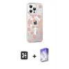 MARSİLYAN™- iPhone 16 Pro Max Kılıf Yörünge Işık Prime - Siyah Bilvis 5in1 3D Magic Cam Ekran Koruyucu + PVD Metal Kamera Lens - SH