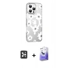 MARSİLYAN™- iPhone 16 Pro Max Kılıf Yörünge Işık Prime - Siyah Bilvis 5in1 5D Magic Hayalet Cam Ekran Koruyucu + PVD Metal Kamera Lens - SH
