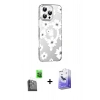 MARSİLYAN™- iPhone 16 Pro Max Kılıf Yörünge Işık Prime - Siyah Bilvis 5in1 5D Magic Hayalet Cam Ekran Koruyucu + Raze Metal Kamera Lens - SH