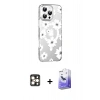 MARSİLYAN™- iPhone 16 Pro Max Kılıf Yörünge Işık Prime - Siyah Bilvis 5in1 5D Magic Hayalet Cam Ekran Koruyucu + PVD Metal Kamera Lens - GD