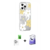 MARSİLYAN™- iPhone 16 Pro Max Kılıf Yörünge Işık Prime - Siyah Bilvis 5in1 5D Magic Hayalet Cam Ekran Koruyucu + Raze Metal Kamera Lens - BZ