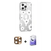 MARSİLYAN™- iPhone 16 Pro Max Kılıf Yörünge Işık Prime - Siyah Bilvis 5in1 5D Magic Hayalet Cam Ekran Koruyucu + Pers Alüminyum Kamera Lens - CLTM