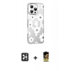 MARSİLYAN™- iPhone 16 Pro Max Kılıf Yörünge Işık Prime - Siyah Buffer Cam Ekran Koruyucu + PVD Metal Kamera Lens - SH