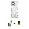 MARSİLYAN™- iPhone 16 Pro Max Kılıf Yörünge Işık Prime - Siyah Buffer Cam Ekran Koruyucu + Raze Metal Kamera Lens - SH