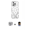 MARSİLYAN™- iPhone 16 Pro Max Kılıf Yörünge Işık Prime - Siyah Buffer Hayalet Cam Ekran Koruyucu + Gri Pers Alüminyum Kamera Lens