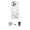 MARSİLYAN™- iPhone 16 Pro Max Kılıf Yörünge Işık Prime - Siyah Buffer Hayalet Cam Ekran Koruyucu + Gümüş Pers Alüminyum Kamera Lens
