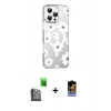 MARSİLYAN™- iPhone 16 Pro Max Kılıf Yörünge Işık Prime - Siyah Buffer Hayalet Cam Ekran Koruyucu + Raze Metal Kamera Lens - SH