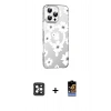 MARSİLYAN™- iPhone 16 Pro Max Kılıf Yörünge Işık Prime - Siyah Buffer Hayalet Cam Ekran Koruyucu + PVD Metal Kamera Lens - SH