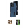 MARSİLYAN™- iPhone 16 Pro Max Kılıf Yörünge Işık Serisi - Şeffaf 360 Full Body Arka Koruyucu + Pers Alüminyum Kamera Lens - CLTM