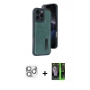 MARSİLYAN™- iPhone 16 Pro Max Kılıf Yörünge Işık Serisi - Şeffaf 360 Full Body Arka Koruyucu + Gümüş Pers Alüminyum Kamera Lens
