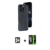 MARSİLYAN™- iPhone 16 Pro Max Kılıf Yörünge Işık Serisi - Şeffaf 360 Full Body Arka Koruyucu + PVD Metal Kamera Lens - GS